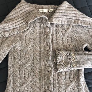 Cable knit with lace Anthropologie Wool sweater